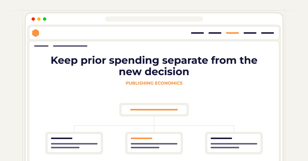 Symbolic review checklist for keep prior spending separate from the new decision