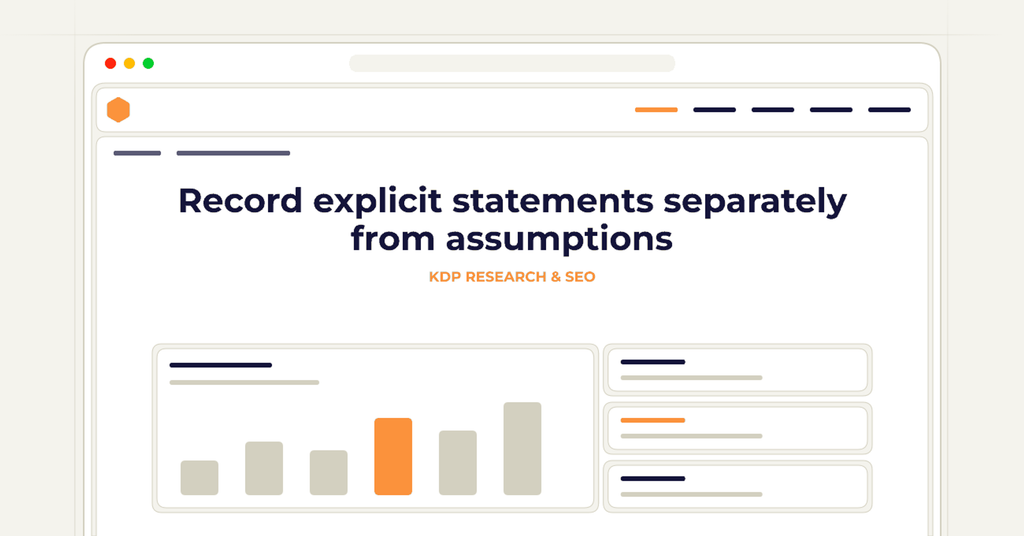 Symbolic publishing workflow for record explicit statements separately from assumptions