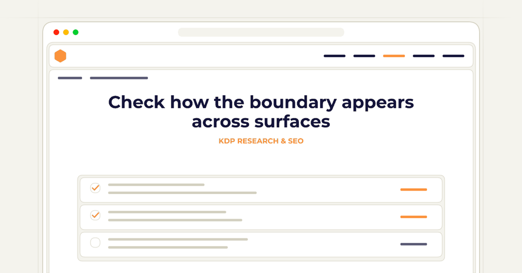 Symbolic review checklist for check how the boundary appears across surfaces