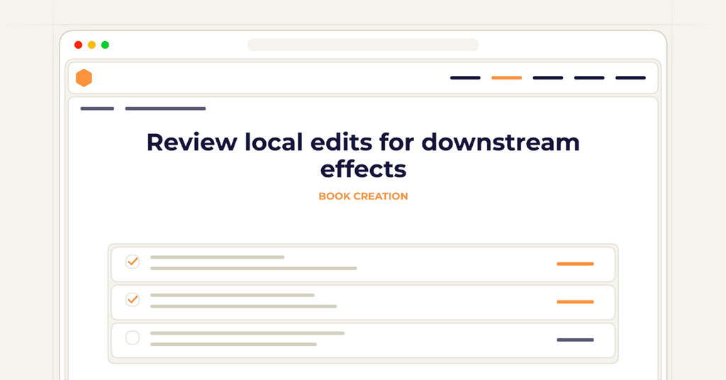 Symbolic review checklist for review local edits for downstream effects