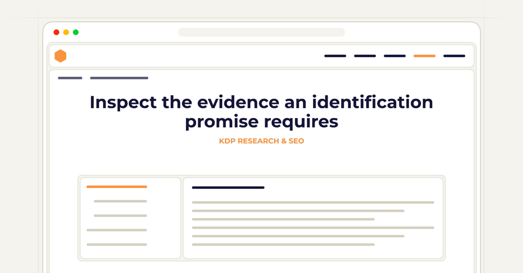 Symbolic publishing workflow for inspect the evidence an identification promise requires