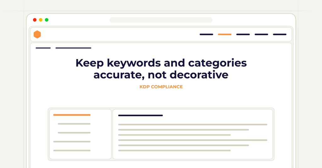 Symbolic review checklist for keep keywords and categories accurate, not decorative