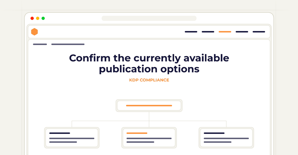 Symbolic publishing workflow for confirm the currently available publication options