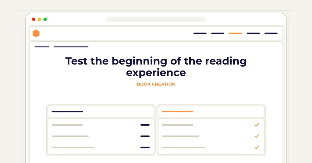 Symbolic review checklist for test the beginning of the reading experience