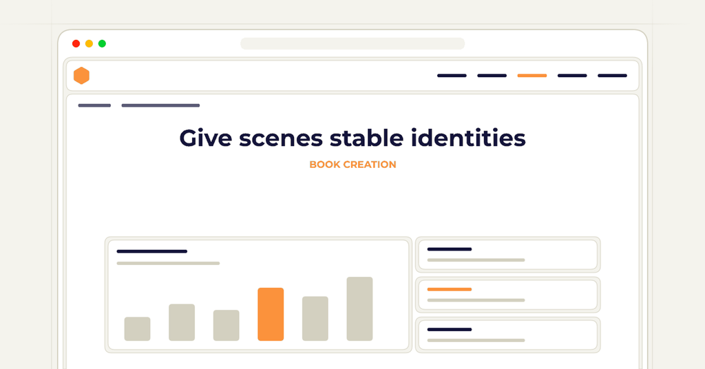 Symbolic publishing workflow for give scenes stable identities