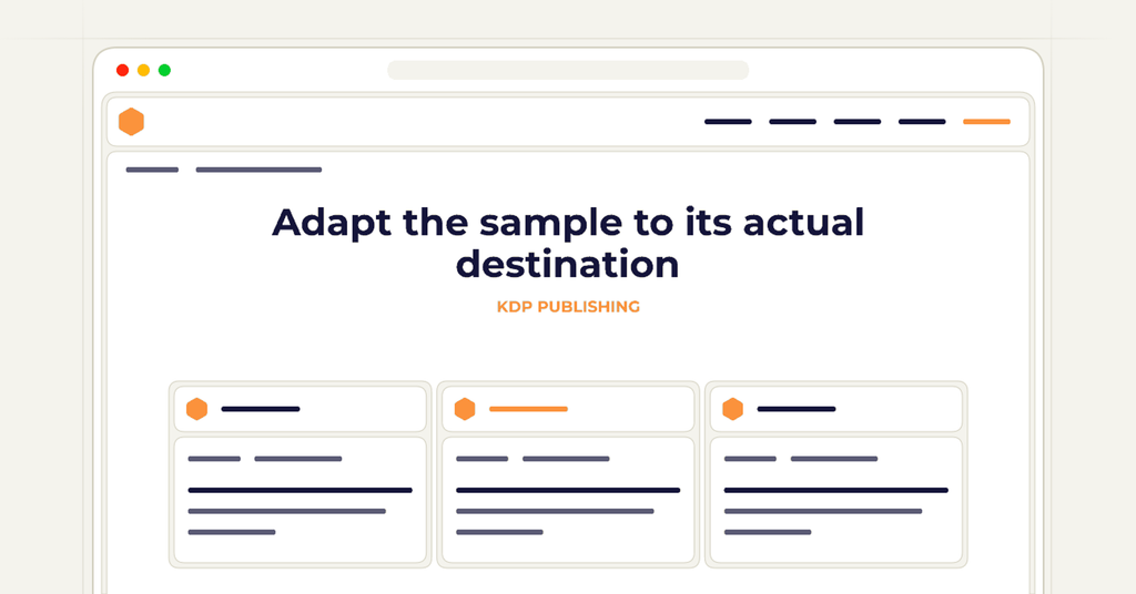 Symbolic review checklist for adapt the sample to its actual destination