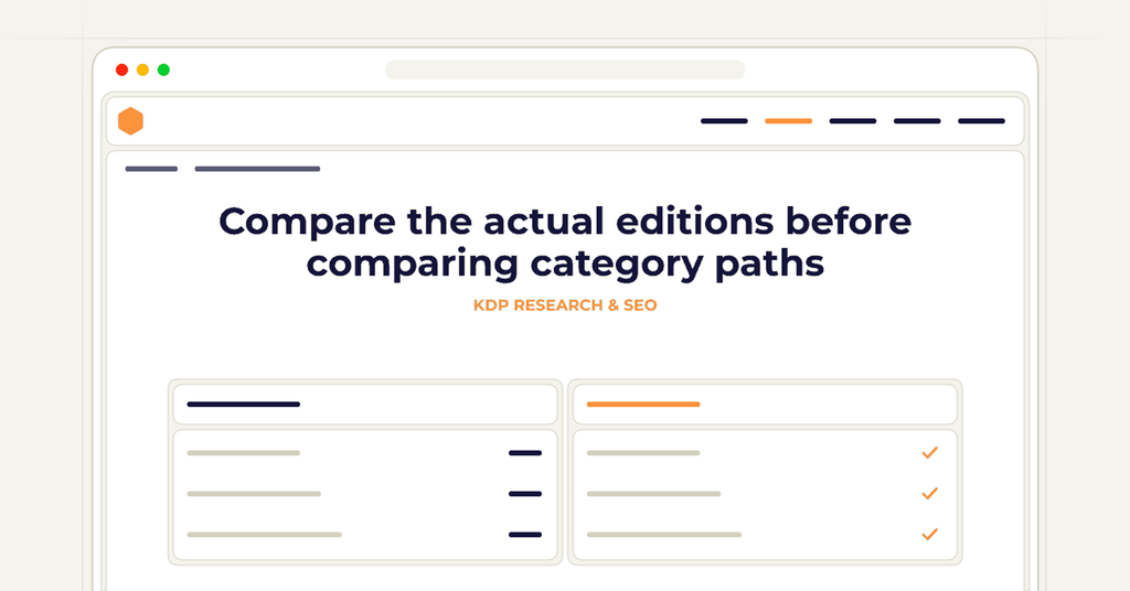 Symbolic publishing workflow for compare the actual editions before comparing category paths