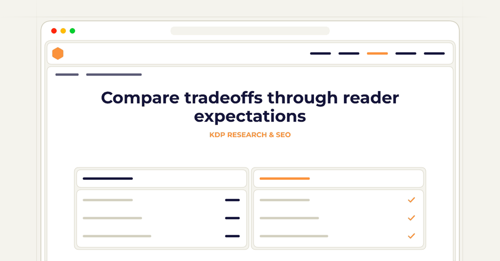 Symbolic review checklist for compare tradeoffs through reader expectations