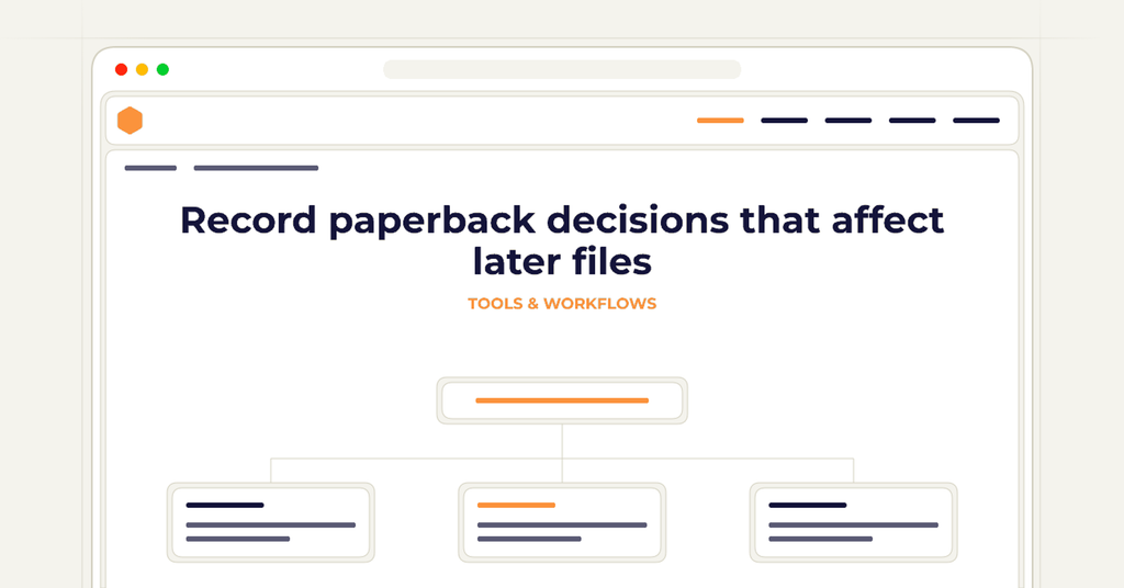 Symbolic publishing workflow for record paperback decisions that affect later files