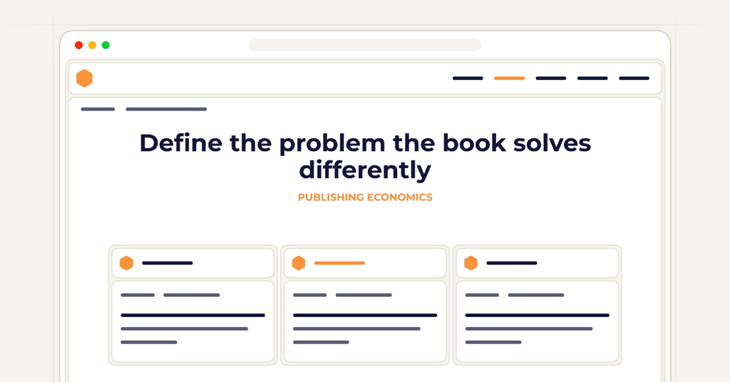 Symbolic publishing workflow for define the problem the book solves differently