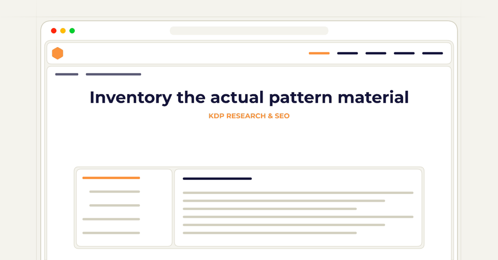 Symbolic publishing workflow for inventory the actual pattern material