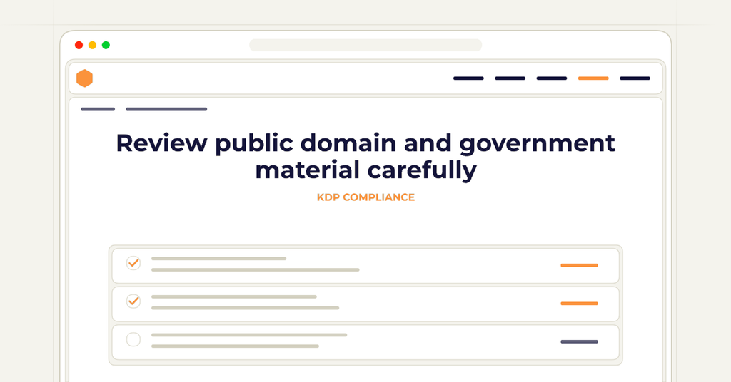 Symbolic review checklist for review public domain and government material carefully