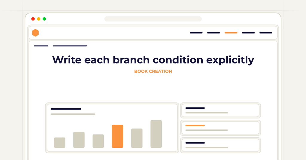 Symbolic publishing workflow for write each branch condition explicitly