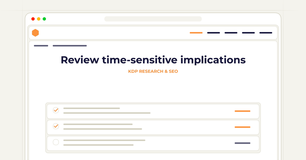 Symbolic review checklist for review time-sensitive implications