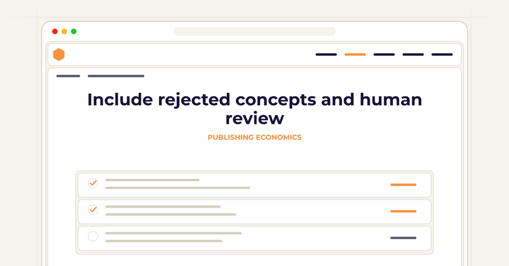 Symbolic review checklist for include rejected concepts and human review