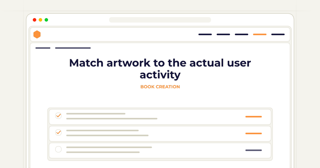 Symbolic review checklist for match artwork to the actual user activity
