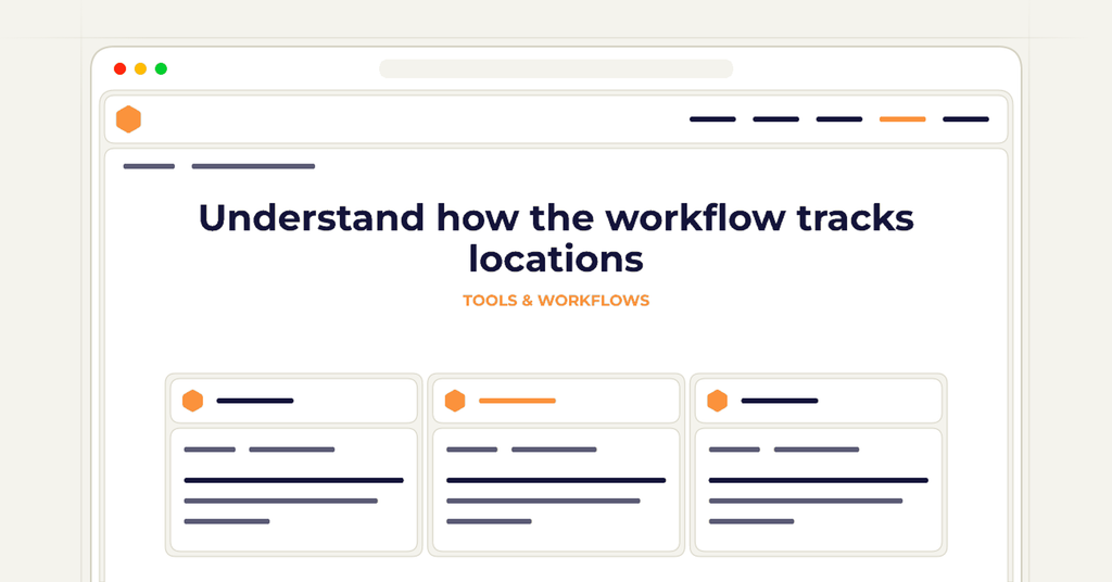 Symbolic publishing workflow for understand how the workflow tracks locations