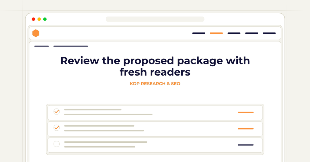 Symbolic review checklist for review the proposed package with fresh readers