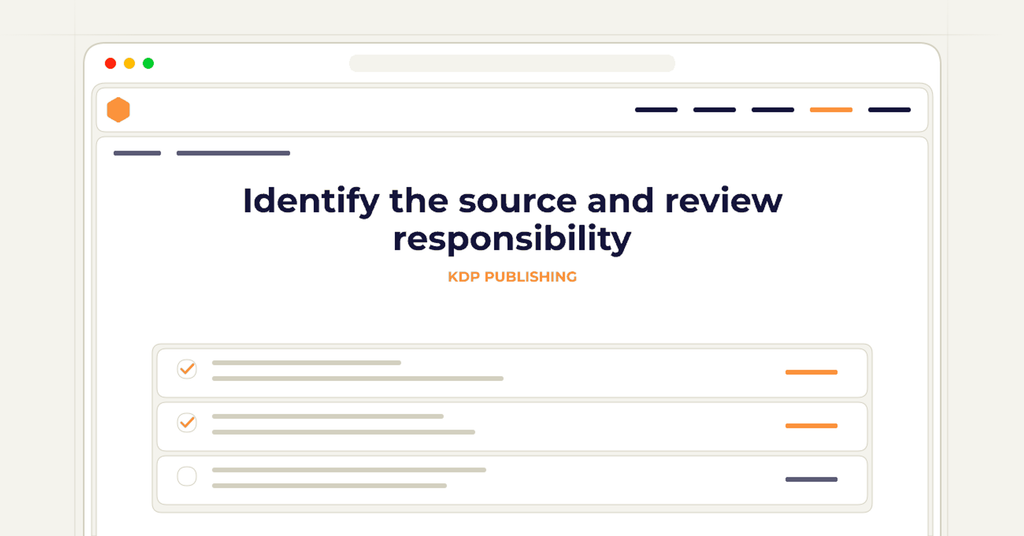 Symbolic publishing workflow for identify the source and review responsibility