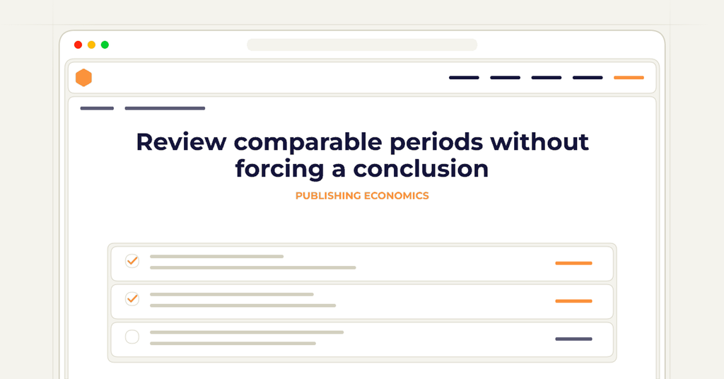 Symbolic review checklist for review comparable periods without forcing a conclusion