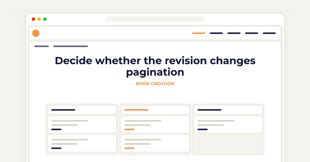 Symbolic publishing workflow for decide whether the revision changes pagination