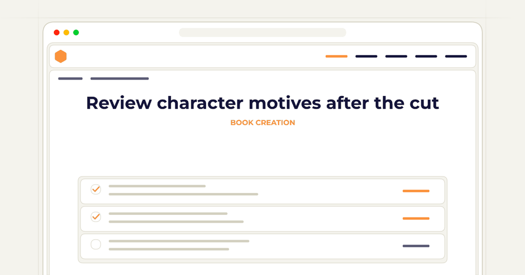 Symbolic review checklist for review character motives after the cut
