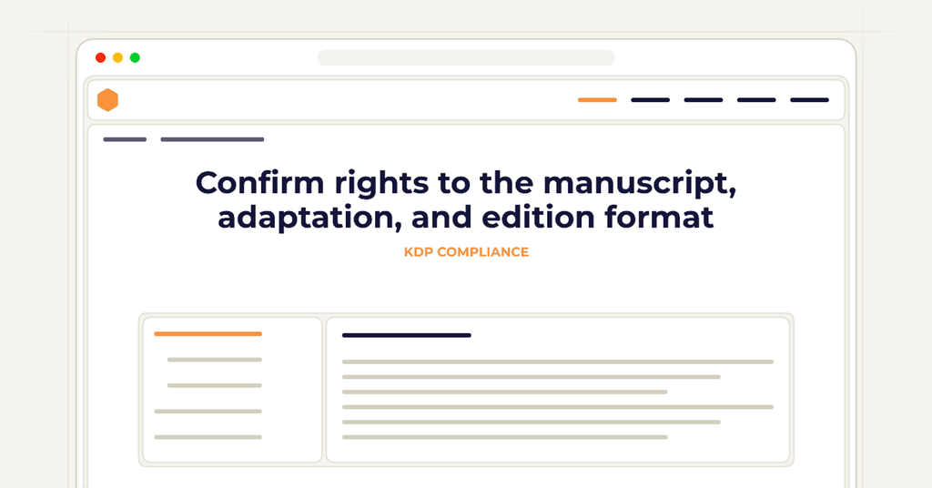 Symbolic publishing workflow for confirm rights to the manuscript, adaptation, and edition format