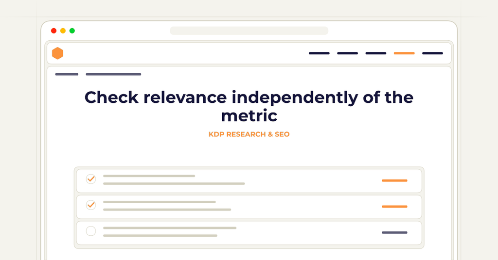 Symbolic review checklist for check relevance independently of the metric