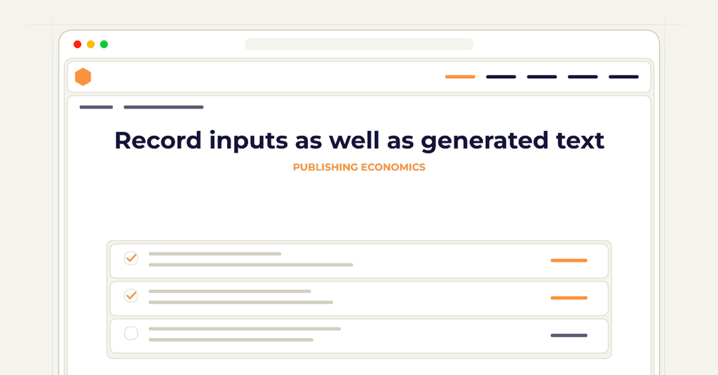 Symbolic publishing workflow for record inputs as well as generated text