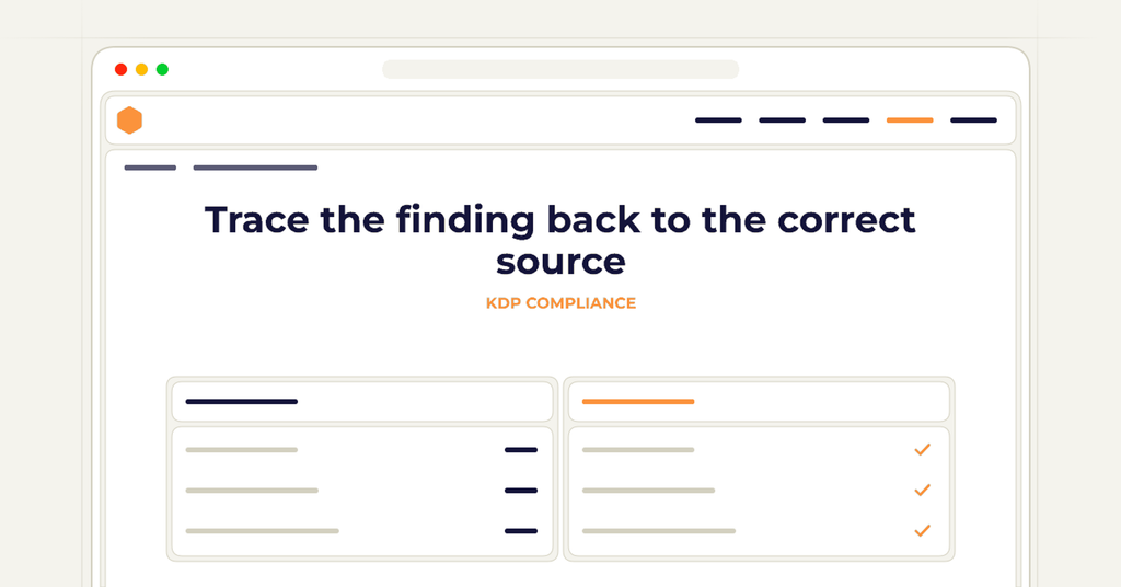 Symbolic review checklist for trace the finding back to the correct source