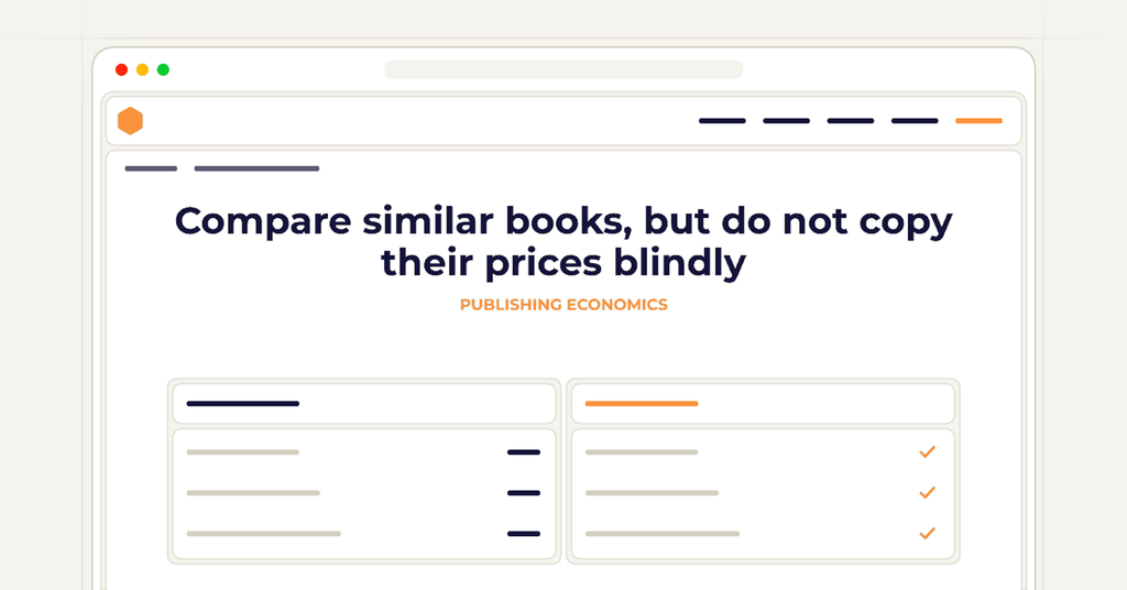 Symbolic review checklist for compare similar books, but do not copy their prices blindly