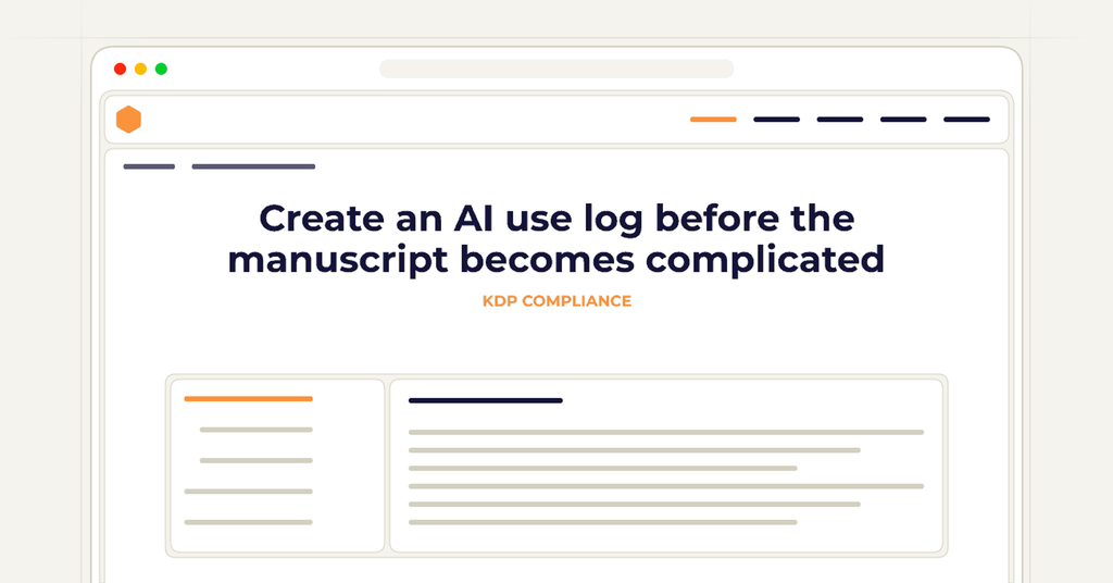 Symbolic publishing workflow for create an ai use log before the manuscript becomes complicated