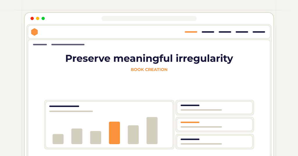 Symbolic review checklist for preserve meaningful irregularity