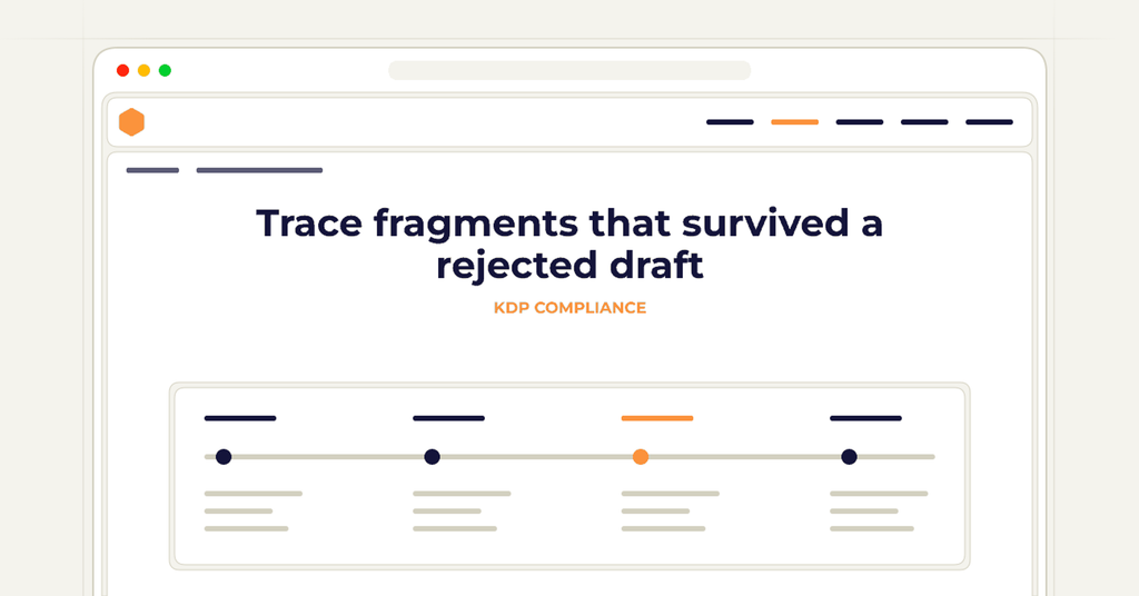 Symbolic publishing workflow for trace fragments that survived a rejected draft