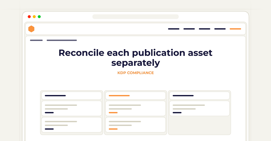 Symbolic review checklist for reconcile each publication asset separately