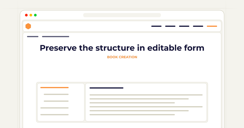 Symbolic review checklist for preserve the structure in editable form