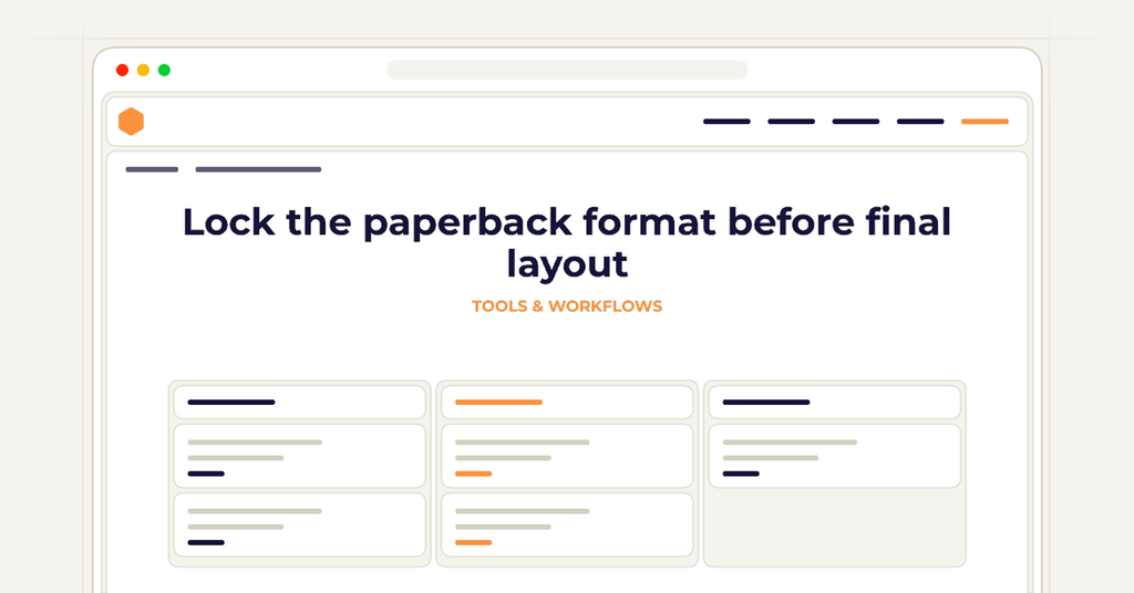 Symbolic review checklist for lock the paperback format before final layout