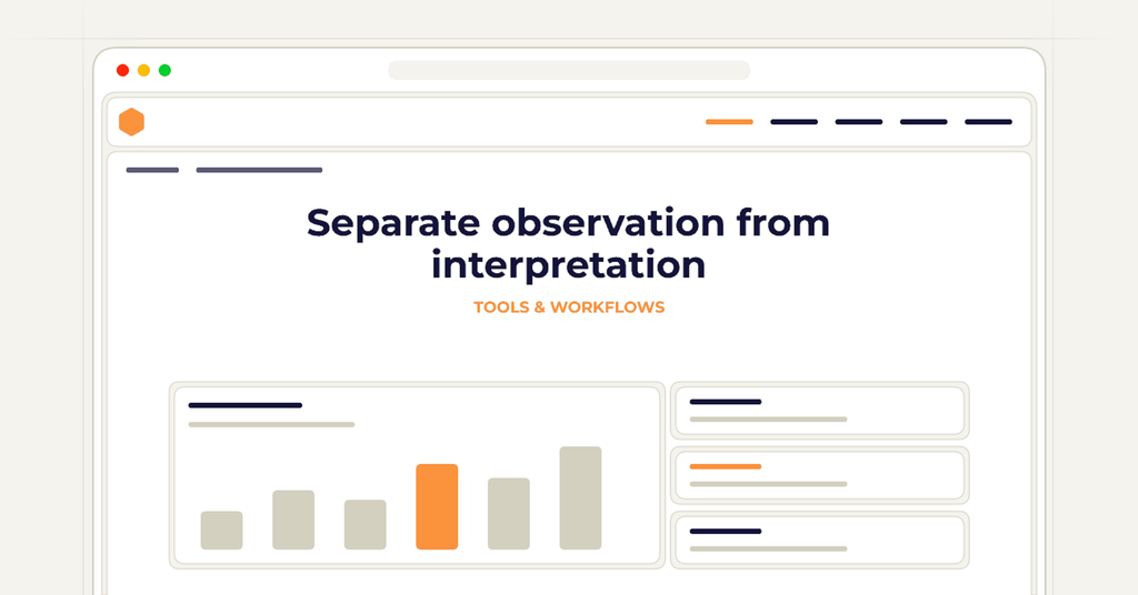 Symbolic publishing workflow for separate observation from interpretation