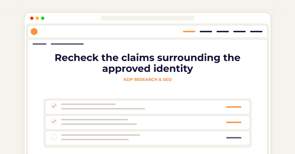 Symbolic review checklist for recheck the claims surrounding the approved identity