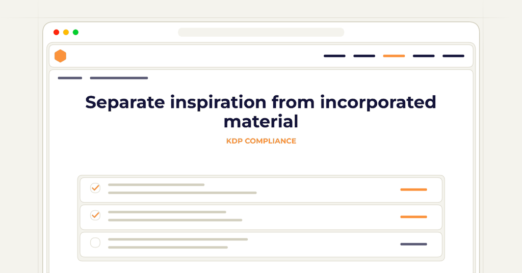 Symbolic publishing workflow for separate inspiration from incorporated material
