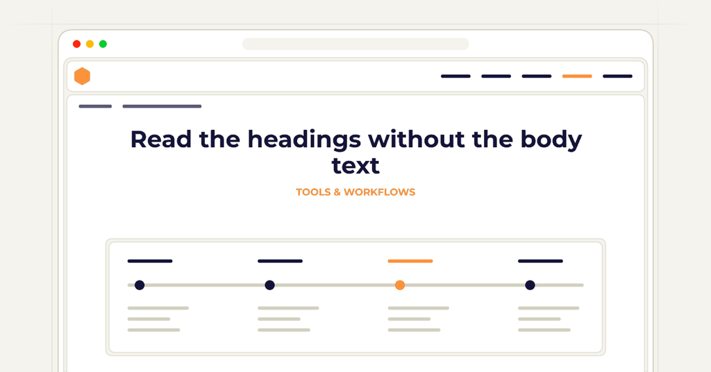 Symbolic review checklist for read the headings without the body text