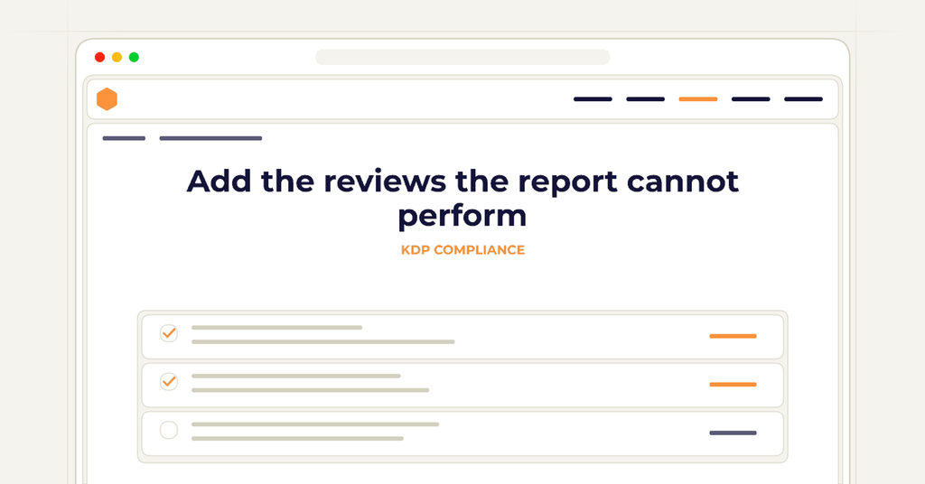 Symbolic review checklist for add the reviews the report cannot perform