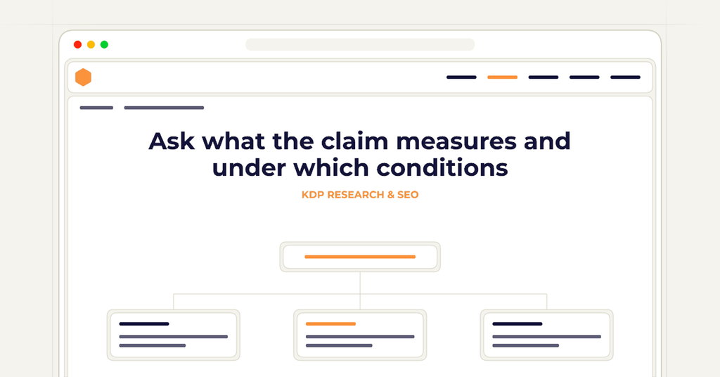 Symbolic publishing workflow for ask what the claim measures and under which conditions