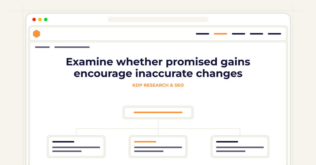 Symbolic review checklist for examine whether promised gains encourage inaccurate changes