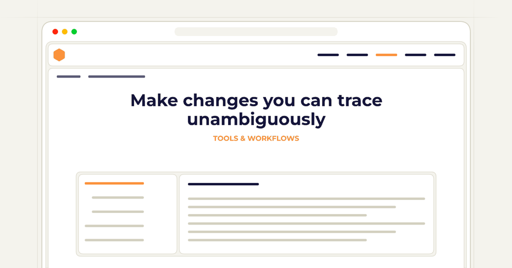 Symbolic publishing workflow for make changes you can trace unambiguously