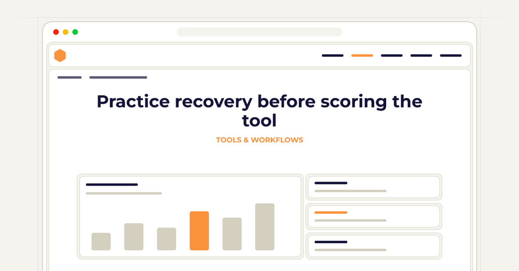 Symbolic review checklist for practice recovery before scoring the tool