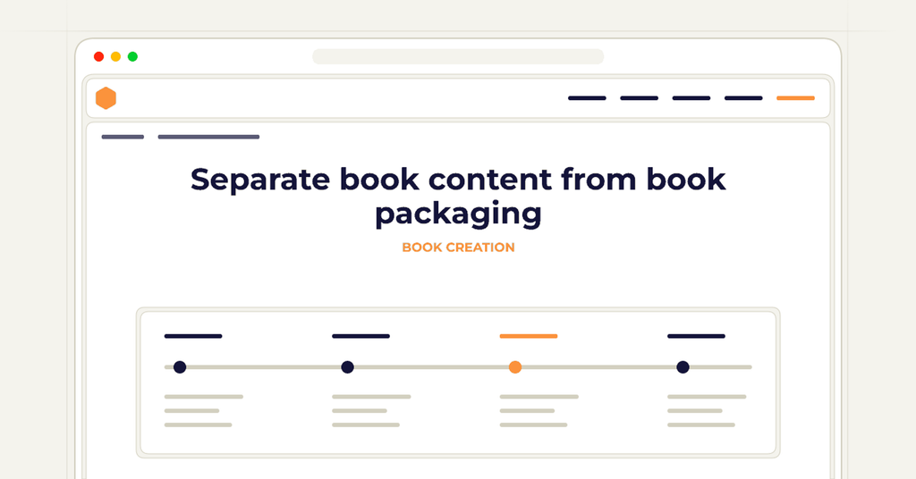 Symbolic review checklist for separate book content from book packaging
