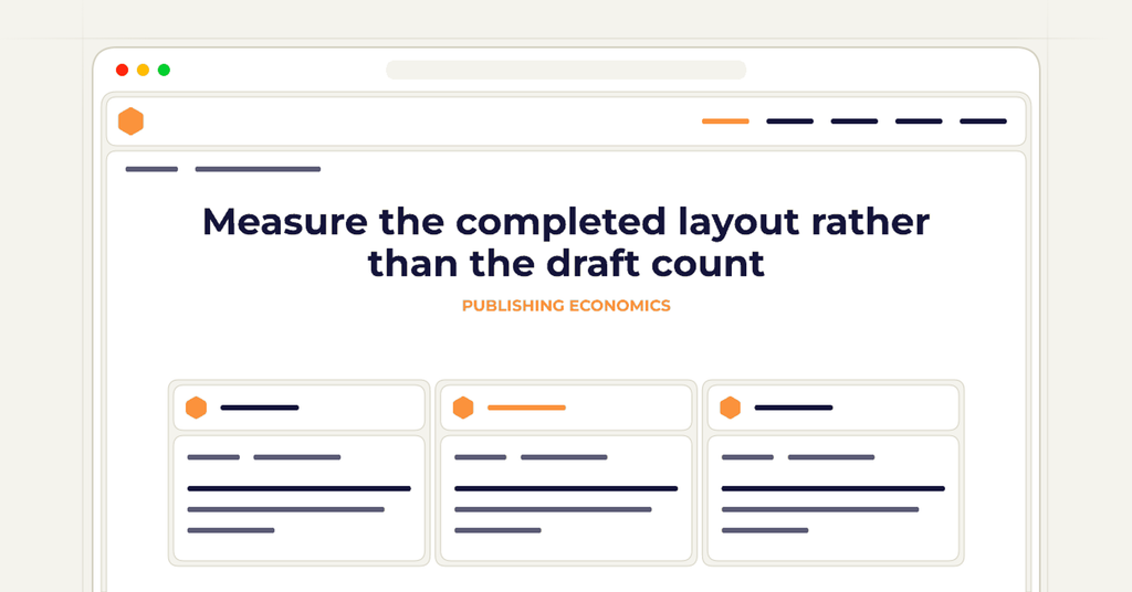 Symbolic review checklist for measure the completed layout rather than the draft count
