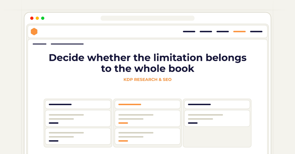 Symbolic publishing workflow for decide whether the limitation belongs to the whole book