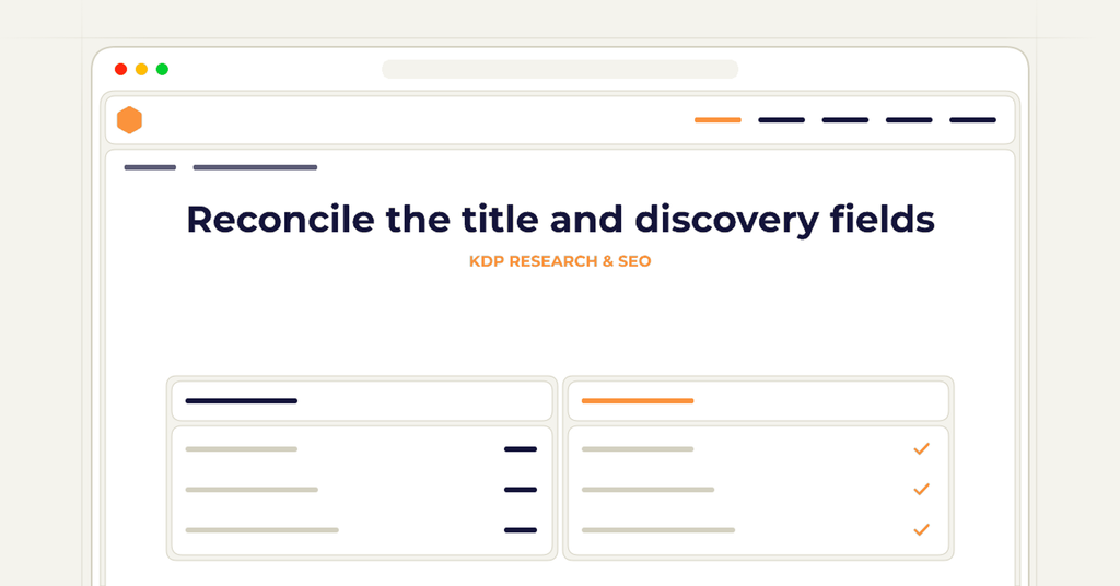 Symbolic review checklist for reconcile the title and discovery fields